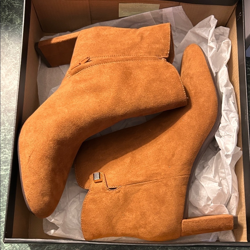 Alfani Camel Suede Ankle Booties